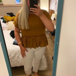 White cropped flare jeans